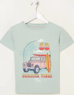 FatFace 88 Land Rover Tee Sage Green Sale