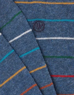 FatFace 1 Pack Charlie Fine Stripe Socks Blue Marl New