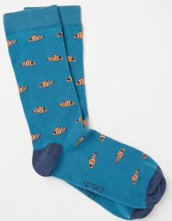 FatFace 1 Pack Clownfish Socks Teal Green Sale
