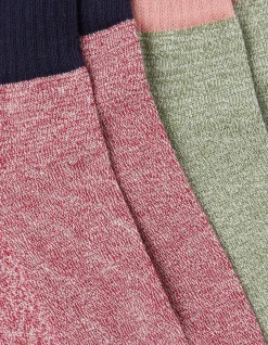 FatFace 2 Pack Colourblock Outdoor Boot Socks Green