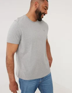 FatFace 3 Pack Cotton T-Shirts Charcoal Grey Sale
