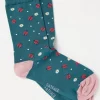 FatFace 1 Pack Ditsy Ladybird Socks Light Teal Green New