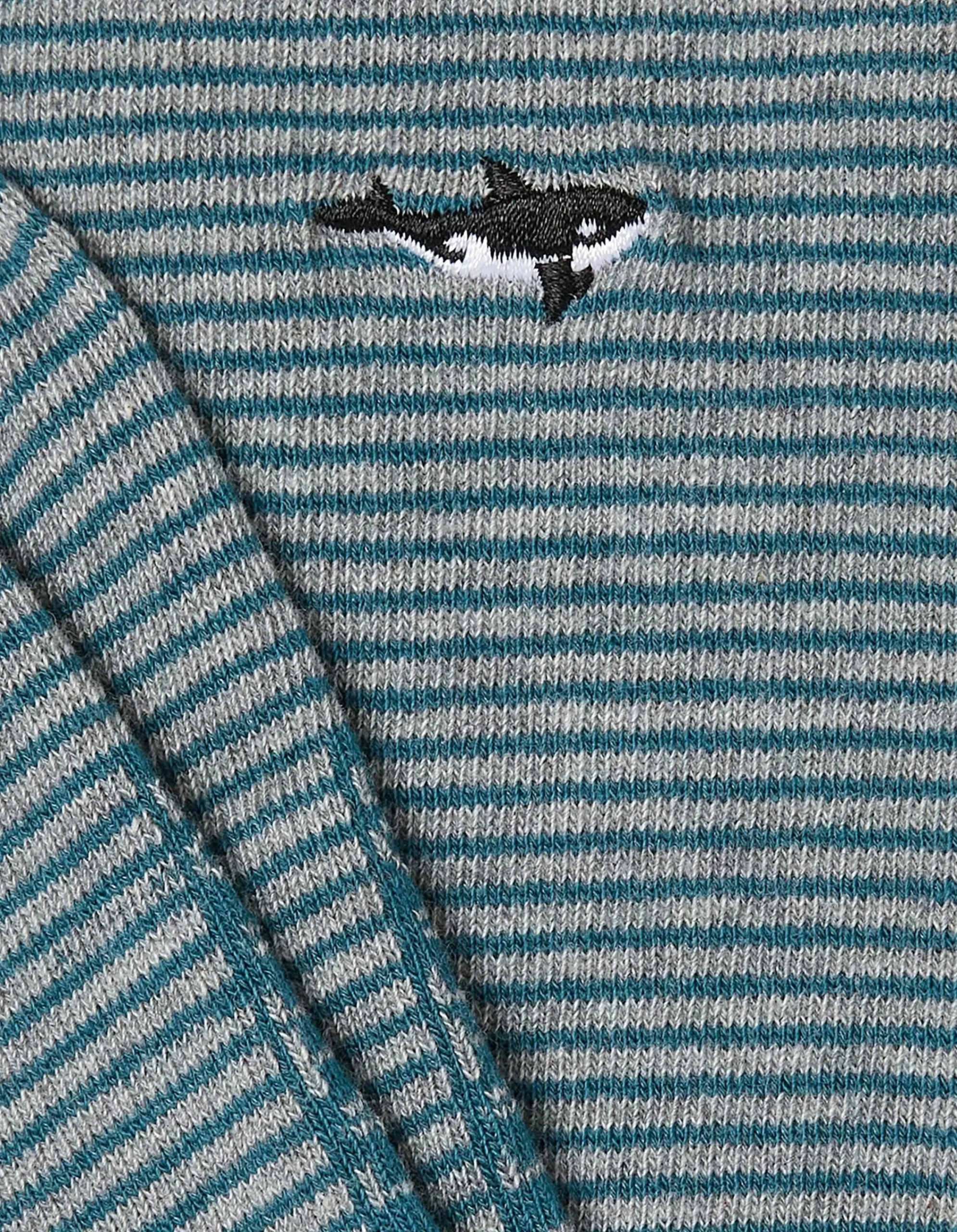 FatFace 1 Pack Embroidered Whale Socks Teal Green Outlet