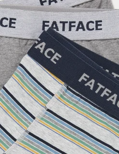FatFace 2 Pack Eype Stripe Boxers Grey Marl Discount