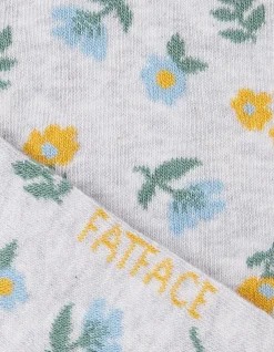FatFace 1 Pack Floral Trainer Socks Grey Marl Outlet