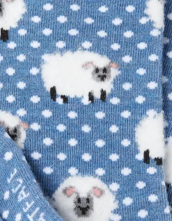 FatFace 1 Pack Fluffy Sheep Socks Cobalt Blue New