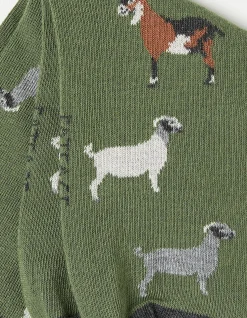 FatFace 1 Pack Goat Socks Dark Green Clearance