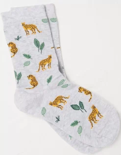 FatFace 1 Pack Jungle Leopard Socks Grey Marl Online
