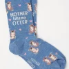 FatFace 1 Pack Mother Like No Otter Socks Blue Marl Hot