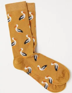 FatFace 1 Pack Pelican Socks Mustard Yellow Clearance