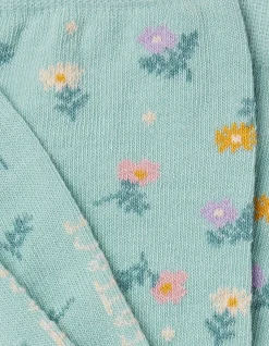 FatFace 1 Pack Pretty Floral Socks Green Haze Sale