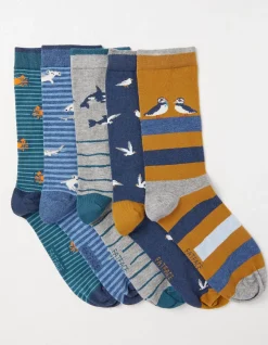 FatFace 5 Pack Sea Animals Socks Multi