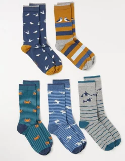 FatFace 5 Pack Sea Animals Socks Multi
