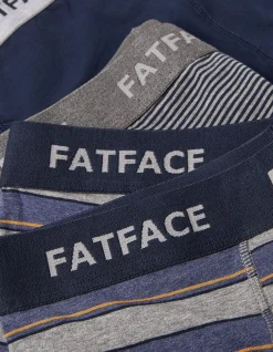 FatFace 3 Pack Stockbridge Stripe Boxers Navy Hot