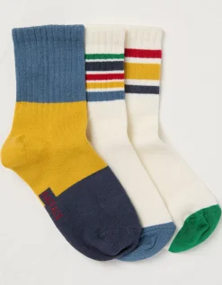 FatFace 3 Pack Stripe Sport Socks Multi Outlet