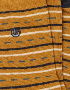FatFace 1 Pack Stuart Fine Stripe Socks Mustard Yellow Best