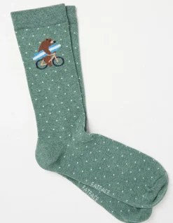 FatFace 1 Pack Surfing Bear Bike Socks Green Marl Online