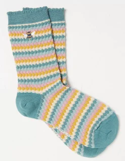 FatFace 1 Pack Textured Bee Socks Multi
