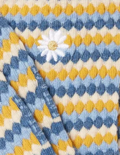 FatFace 1 Pack Textured Daisy Socks Navy Marl Discount