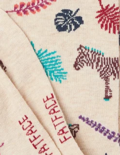 FatFace 1 Pack Tropical Zebra Socks Oatmeal Sale