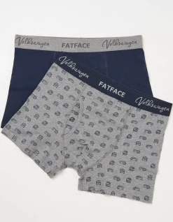 FatFace 2 Pack Vw Camper Boxers Grey Marl Clearance