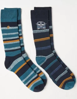 FatFace 2 Pack Vw Camper Thermal Socks Navy Outlet