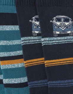 FatFace 2 Pack Vw Camper Thermal Socks Navy Outlet