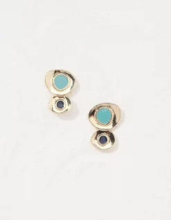 FatFace Abstract Enamel Earrings Gold Online
