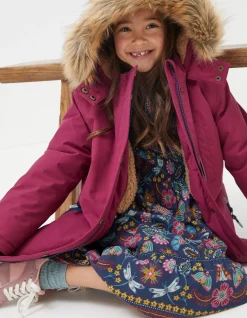 FatFace Addison Waterproof Coat Berry Pink Sale