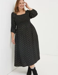 FatFace Adele Sparkle Midi Dress Black Discount