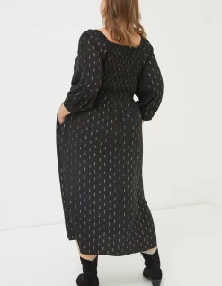 FatFace Adele Sparkle Midi Dress Black Discount