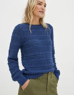 FatFace Adrinenna Crew Neck Jumper Indigo Blue