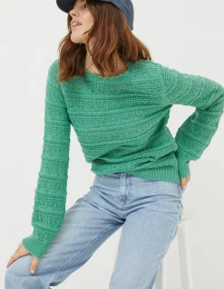 FatFace Adrinenna Crew Neck Jumper Bright Green Best