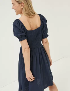 FatFace Aideen Linen Dress Navy Online