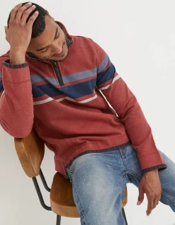 FatFace Airlie Chest Stripe Sweatshirt Red