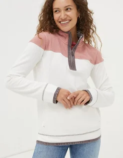 FatFace Airlie Colour Block Sweatshirt Pink Clearance