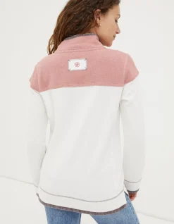 FatFace Airlie Colour Block Sweatshirt Pink Clearance