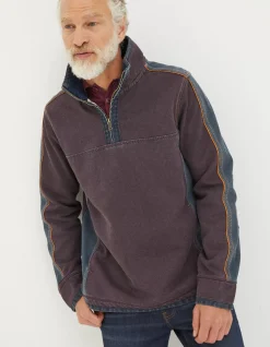 FatFace Airlie Colour Block Sweatshirt Plum Hot