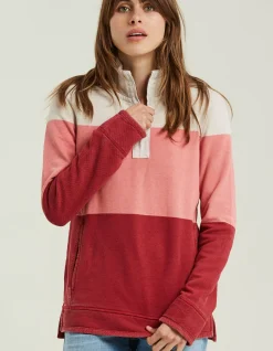 FatFace Airlie Colour Block Sweat Soft Coral Sale