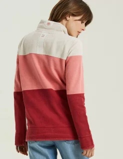 FatFace Airlie Colour Block Sweat Soft Coral Sale