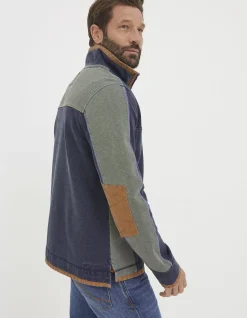 FatFace Airlie Panel Contrast Sweatshirt Navy Clearance