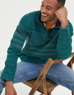 FatFace Airlie Pattern Sweatshirt Teal Blue Online