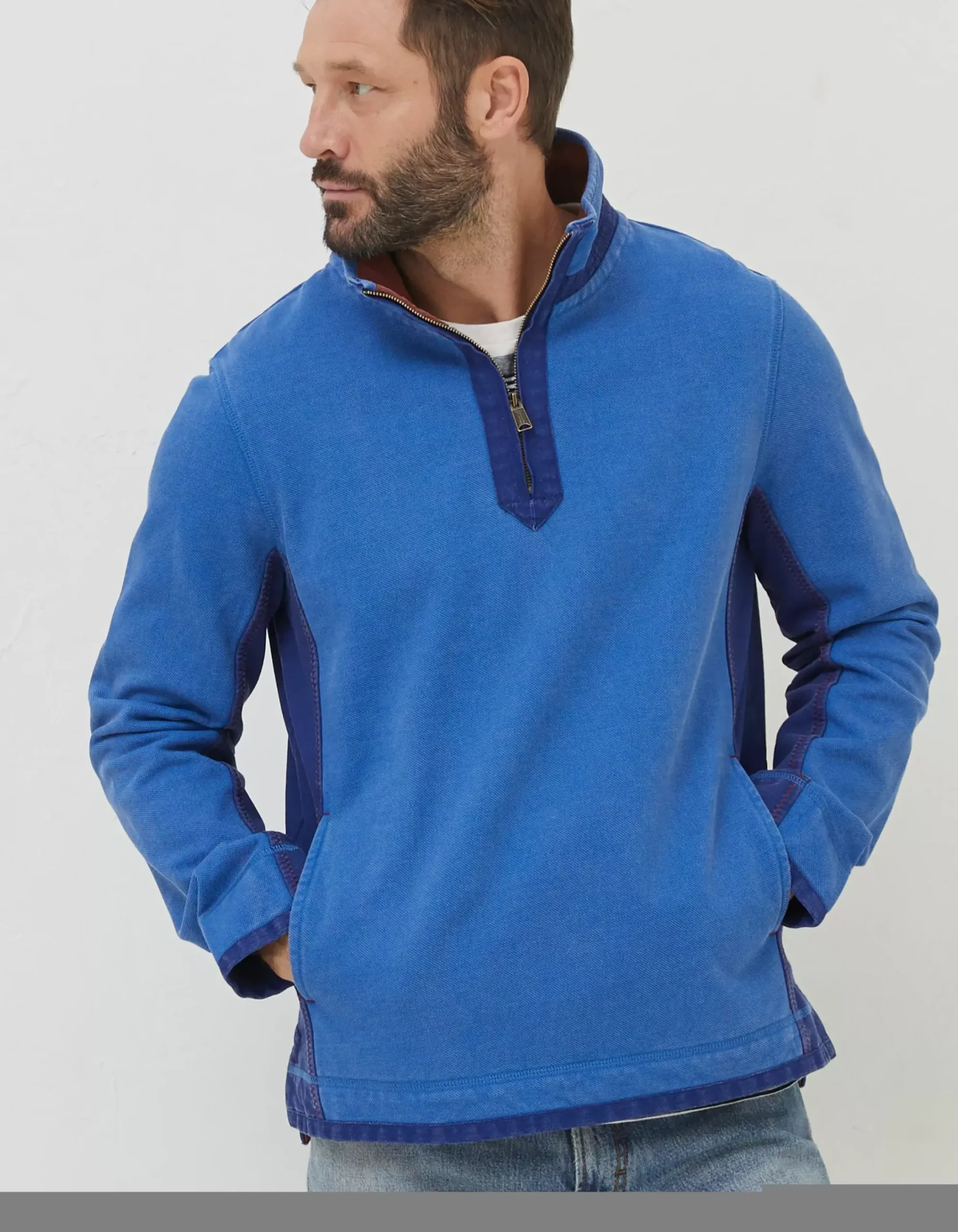 FatFace Airlie Pocket Panel Sweatshirt Cobalt Blue Hot