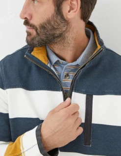 FatFace Airlie Rugby Stripe Sweatshirt Yellow Hot