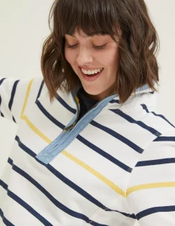 FatFace Airlie Stripe Sweat Ivory Sale