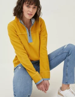 FatFace Airlie Sweat Yellow Clearance