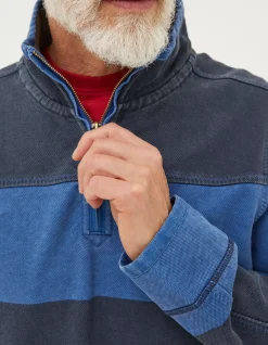 FatFace Airlie Tonal Stripe Sweatshirt Blue Clearance