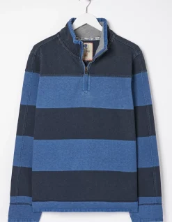FatFace Airlie Tonal Stripe Sweatshirt Blue Clearance