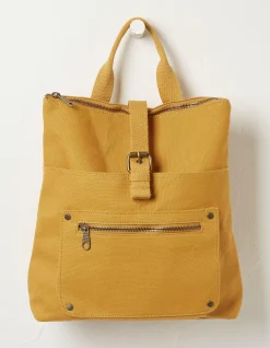 FatFace Alba Canvas Backpack Mustard Yellow Sale