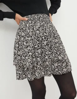 FatFace Ali Mono Vines Skirt Black Best